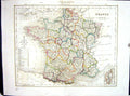 Old Archer College Map C1875 France Corsica Bay Biscay Mediterranean Victorian