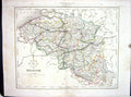 Antique Print Archer College Map C1875 Belgium Flanders Luxembourg Brussels