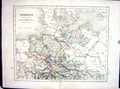 Antique Old Print Germany Grand Duchy Bremen Rhine College Map C1875 Archer