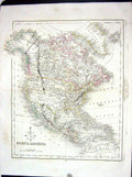 Old North America Mexico Florida Canada California College Map C1875 Victorian