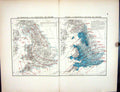 Old Stanford Map 1885 England Wales Air Sea Temperature July Rainfall Victorian