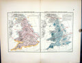 Old Stanford Map 1885 England Wales Air Temperature May Rainfall Pres Victorian