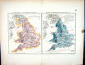 Old Stanford Map 1885 England Wales Temperature July Barometrical Pre Victorian