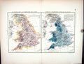 Old Stanford Map 1885 Air Temperature England Wales August Barometric Victorian