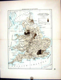 Antique Print Stanford Map 1885 Population England Wales Counties Divisions