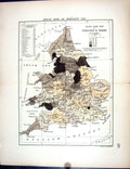 Antique Print Death Rate Mortality England Wales Counties Stanford Map 1885