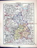 Old Stanford Map 1885 England Cambridge Peterborough Huntingdon Bedfo Victorian