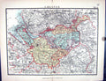 Old Stanford Map 1885 England Chester Crewe Stockport Knutsford Birke Victorian