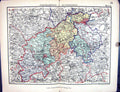 Old Stanford Map 1885 Northampton Huntingdon England Bedford Cambridg Victorian