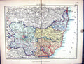 Old Stanford Map 1885 Suffolk England Great Yarmouth Bury Edmunds Ips Victorian