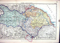 Antique Print Stanford Map 1885 York Richmond England Scarborough Stockton 19th