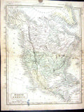 Old Butler Map 1851 North America Canada Hudson Bay Mexico California Victorian