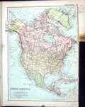 Antique Print Map Bacon 1911 North America Mexico Hudson Bay Canada Florida
