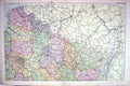 Antique Old Print Map Bacon 1911 North East France Paris Troyes Amiens Lille 0
