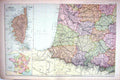Antique Print Map Bacon 1911 South West France Bay Biscay Corsica Pyrenees 0