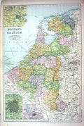 Old Map Bacon 1911 Holland Belgium Plan Amsterdam Environs Brussels 0 20th