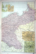Old Map Bacon 1911 Germany Plan Metz Strasburg Bressau Wilhelmshaven 0 20th