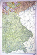 Old Map Bacon 1911 South East Germany Munich Salzburg Nuremberg Cobur 0 20th