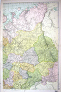 Original Old Antique Print Map Bacon 1911 North East Russia Orenburg Europe 0