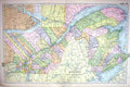 Old Map Bacon 1911 Quebec Canada River Lawrence New Brunswick Fundy 0 20th