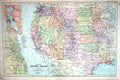 Old Map Bacon 1911 America Chicago San Francisco Gulf Mexico Colorado 0 20th