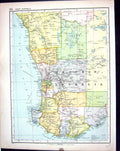 Antique Print Map Bacon 1911 Western Australia Wellington Perth Plantagenet