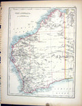 Old 1897 Johnston Map West Australia New Zealand Hawke Bay North Isla Victorian