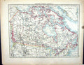 Old Print 1897 Johnston Map British North America Hudson Bay Newfoundland 19th