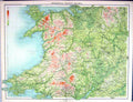 Old Bartholomew Map England 1891 Orographical Features Wales Cardigan Victorian