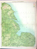 Old Bartholomew Map England Orographical Features Lincoln Filey 1891 Victorian