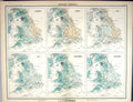 Old Print Bartholomew Map Average Rainfall January November England 1891 19th