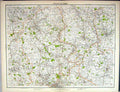 Old Bartholomew Map England 1891 Derby Shropshire Nottingham Leiceste Victorian
