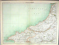 Old Antique Print Bartholomew Map Cardigan Wales Pembroke Carmarthen 1891 19th