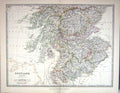 Antique Print 1881 Johnston Map Scotland Araan Firth Forth Perth Edinburgh 19th