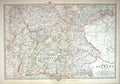 Antique Old Print 1881 Johnston Map Empire Germany Wurtemberg Neuburg Prussia
