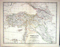 Old Print 1881 Johnston Map Turkey Asia Minor Transcaucasia Cyprus Turkey 19th