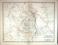 Antique Old Print 1881 Johnston Map Upper Nubia Abyssinia Red Sea Guld Aden