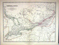 Antique Old Print 1881 Johnston Map Dominion Canada Lake Huron Ontario Quebec
