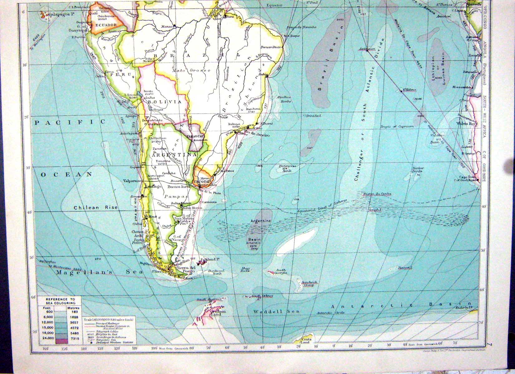 Old Cassell Map 1920 South America Falkland Arctic Regions Exploratio 20th