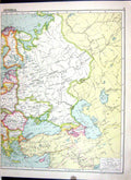 Antique Old Print Cassell Map 1920 Rumania Bulgaria Russia Historical Europe