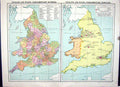 Antique Print Cassell Map 1920 England Wales Parliamentary Regions Isle Man