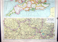 Old Cassell Map 1920 River Thames London Reading Windsor Isle Man Eng 20th