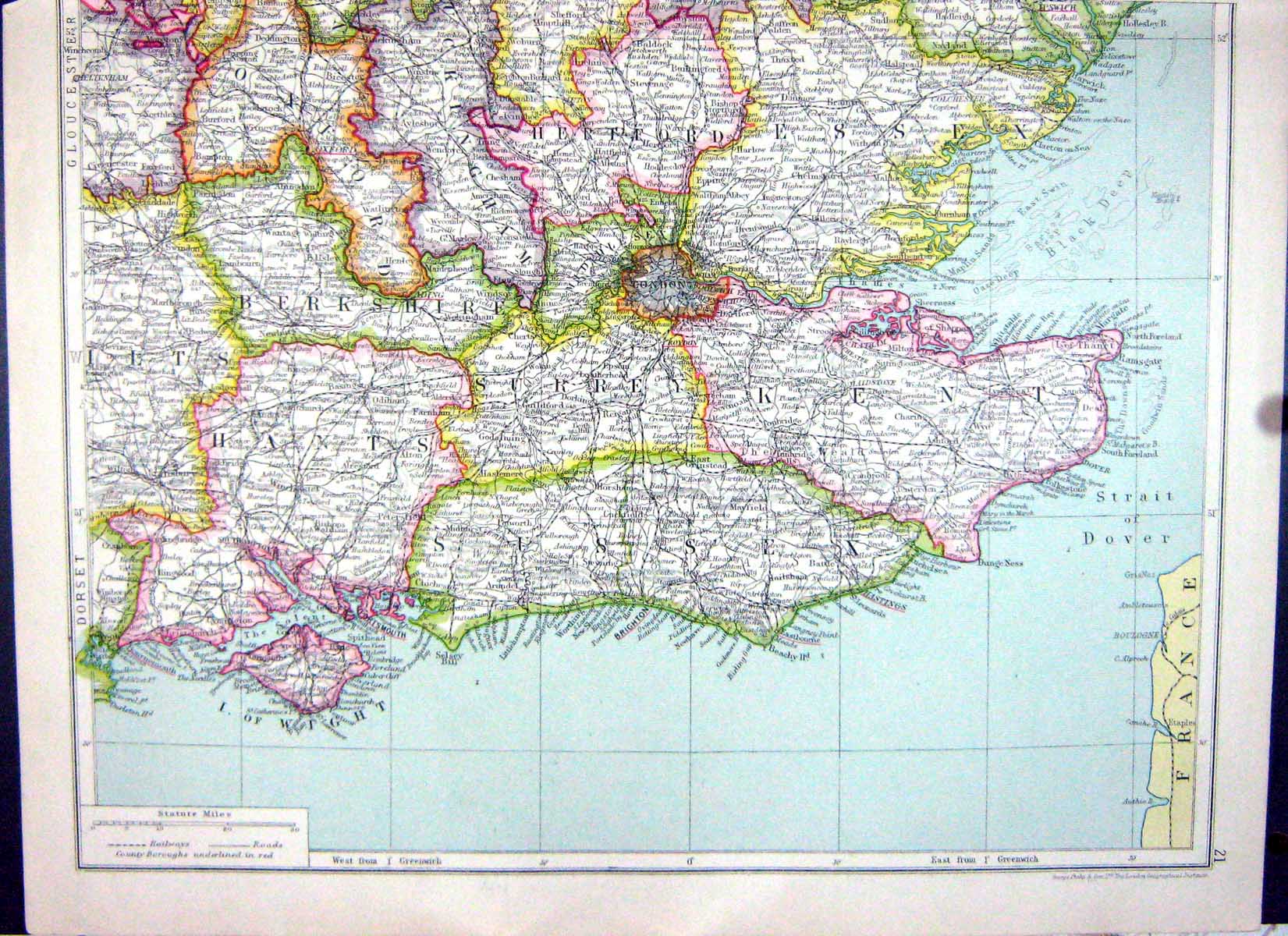 Old Cassell Map 1920 London England Tourist Centres Dukeries Norfolk 20th