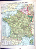 Old Cassell Map 1920 France Belgium Peace Terms Brittany Channel Isla 20th