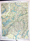 Old Cassell Map 1920 Switzerland Tourist Map Mont Blanc Spain Gibralt 20th