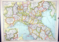 Old Vintage Print Cassell Map 1920 Italy Trentino Elba Sicily Naples Plan 20th