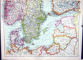 Old Print Cassell Map 1920 Denmark Sweden Norway Gotland Russia Bulgaria 20th