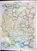 Antique Print Cassell Map 1920 Russia Moscow Petrograd Africa Europe Arabia