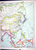 Old Cassell Map 1920 Philippine Borneo China Japan Asia Arabia Sumatr 20th