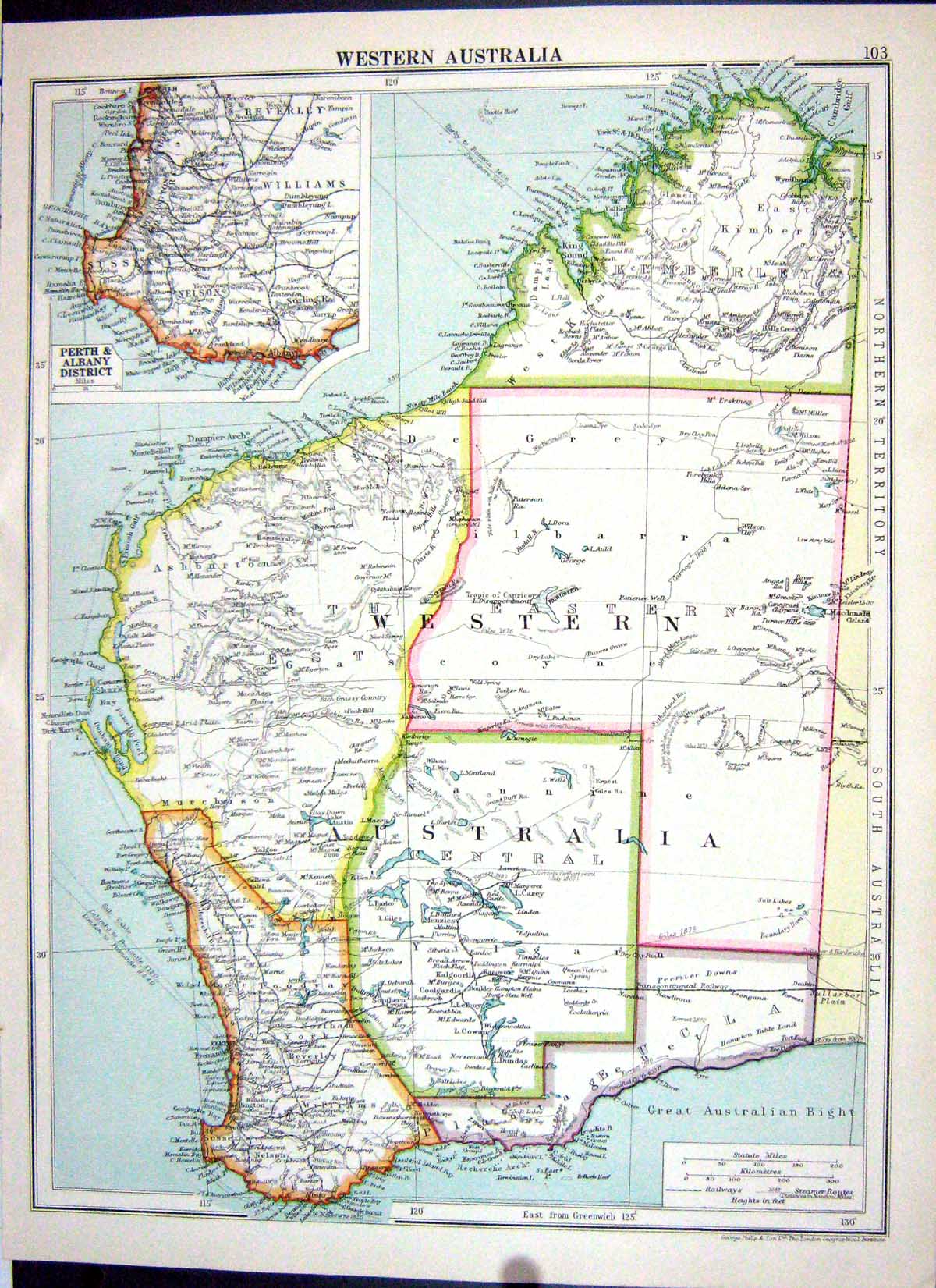 Old Cassell Map 1920 Western Australia Perth Albany New Zealand Hawai 20th